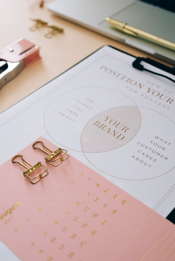 Photo by Leeloo The First Organize your brand strategy with this detailed clipboard layout showcasing planning and positioning.
